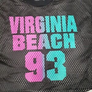 Vintage Virginia Beach Mens Shirt One Size Fits All Black Mesh Madde USA Crop